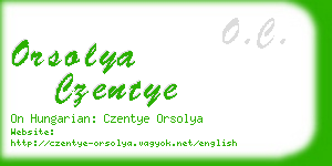 orsolya czentye business card
